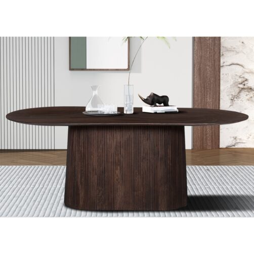 Table 'Miguel' 200 cm Ovale en bois de manguier brun foncé