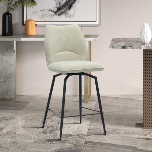 Chaise de bar "Lara" pivotante en tissu