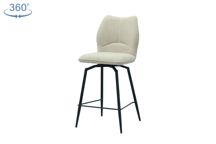 Chaise de bar "Lara" pivotante en tissu - Image 3