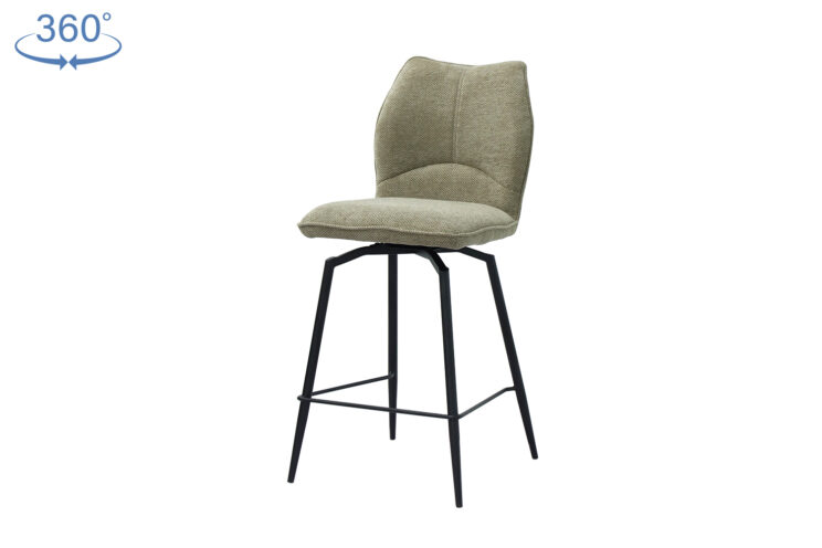 Chaise de bar "Lara" pivotante en tissu - Image 3