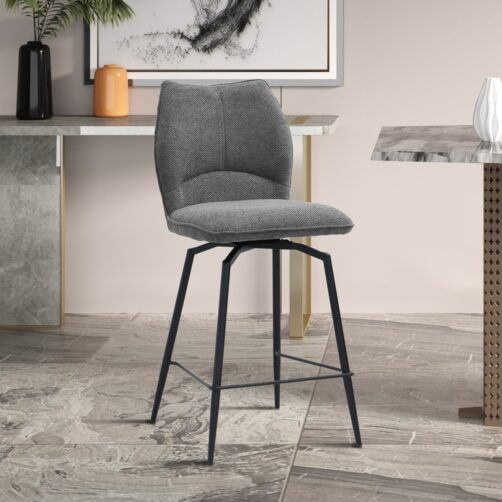 Chaise de bar "Lara" pivotante en tissu