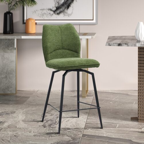Chaise de bar "Lara" pivotante en tissu