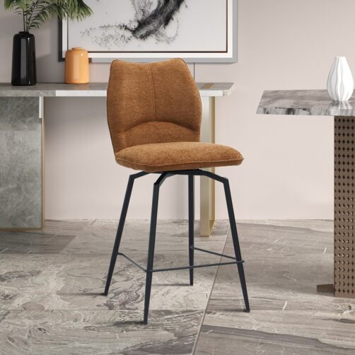 Chaise de bar "Lara" pivotante en tissu