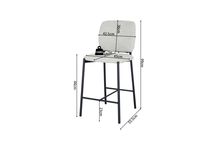 Chaise de bar en tissu " Sophia" - Image 11
