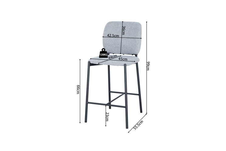 Chaise de bar en tissu " Sophia" - Image 11