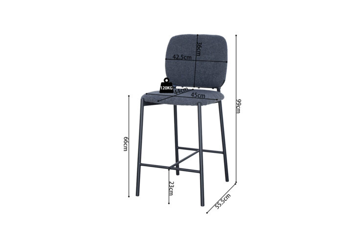 Chaise de bar en tissu " Sophia" - Image 11