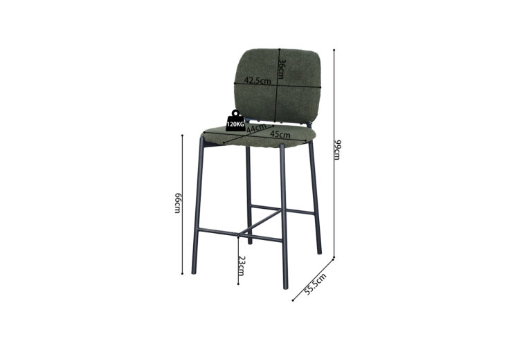 Chaise de bar en tissu " Sophia" - Image 11