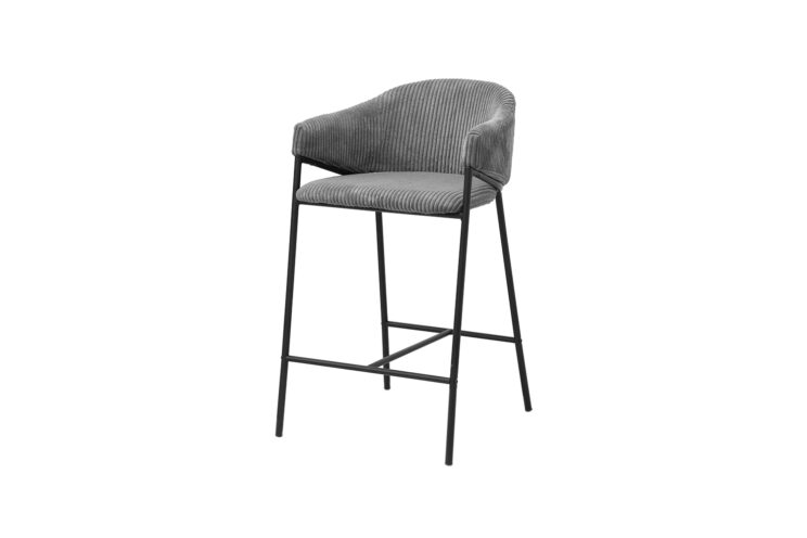 Chaise de bar en velours côtelé "Hugo" - Image 4