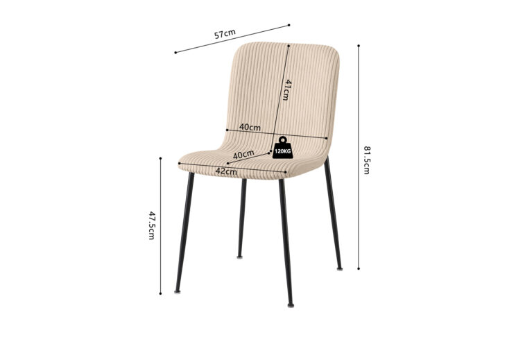 Chaise en velours côtelé "Alice" - Image 8