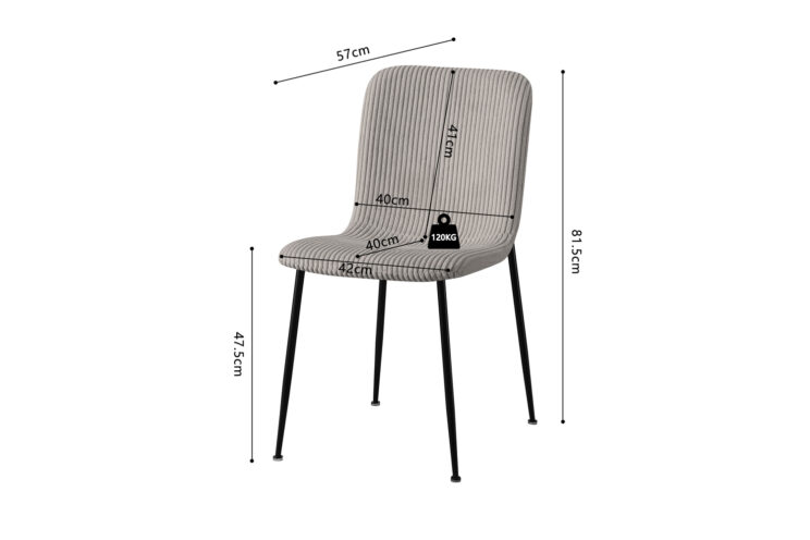 Chaise en velours côtelé "Alice" - Image 8