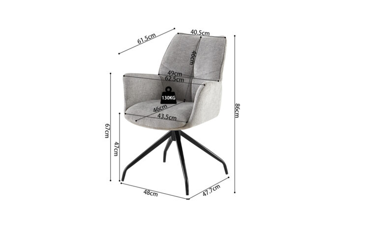 Chaise en tissu pivotante "Lamor" - Image 9