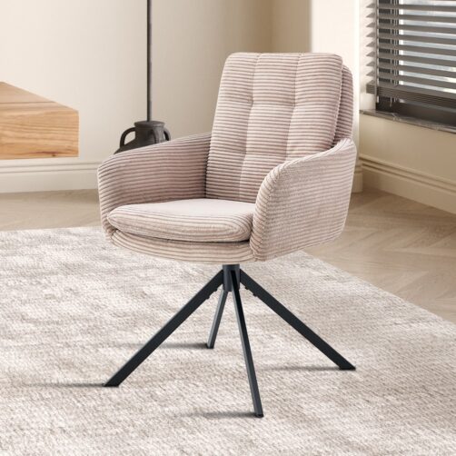 Chaise en velours côtelé pivotante "Luna"