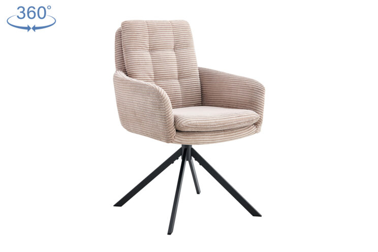 Chaise en velours côtelé pivotante "Luna" - Image 4