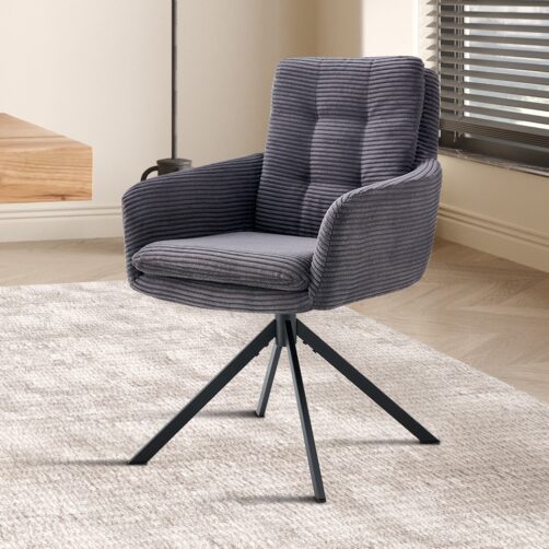 Chaise en velours côtelé pivotante "Luna"