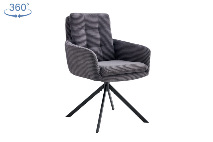 Chaise en velours côtelé pivotante "Luna" - Image 4