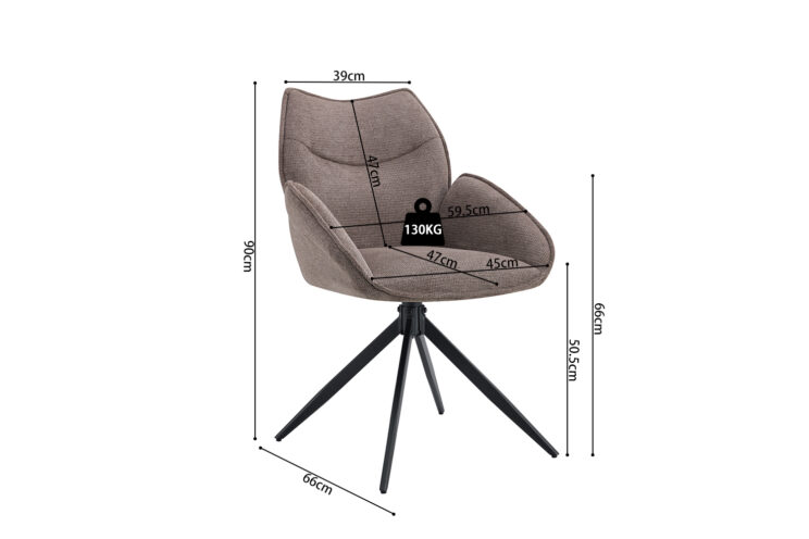 Chaise en tissu pivotante "Mahi" - Image 10