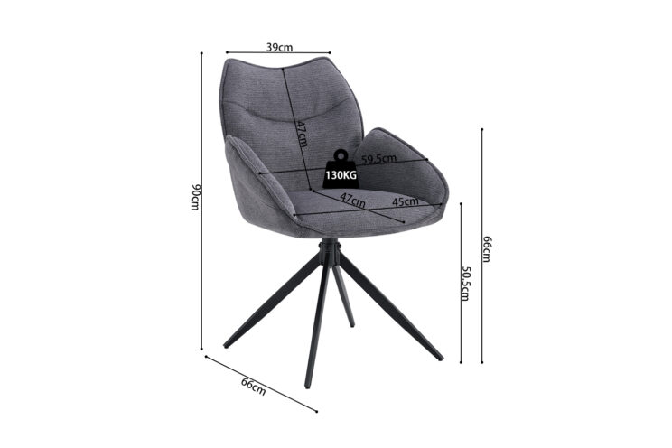 Chaise en tissu pivotante "Mahi" - Image 10