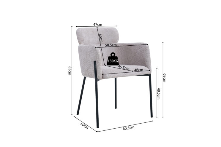 Chaise en tissu "Naomi" - Image 10