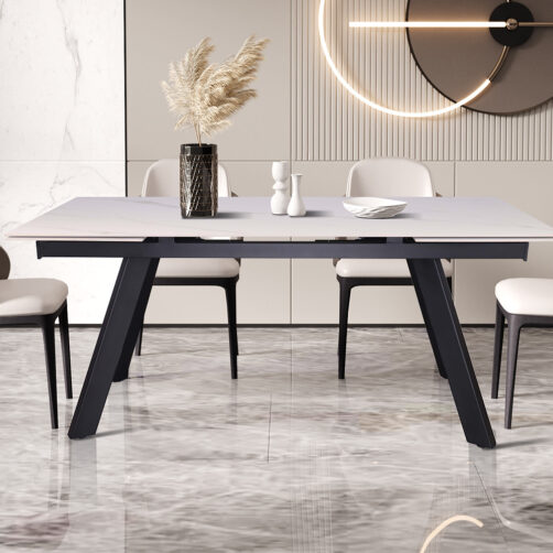 Table extensible 'Hera' 160-240 cm Rectangulaire Blanc Pierre