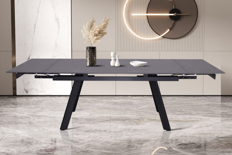 Table extensible 'Hera' 160-240 cm Rectangulaire Pierre Noire - Image 2