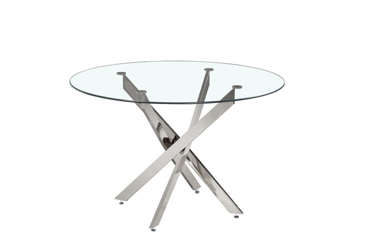 Table en verre pieds chromés "Lasi" - Image 3
