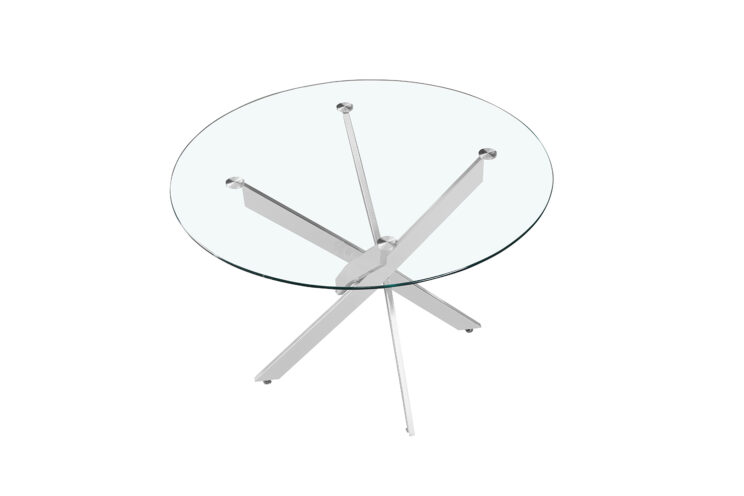 Table en verre pieds chromés "Lasi" - Image 4