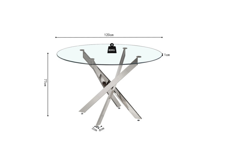 Table en verre pieds chromés "Lasi" - Image 6