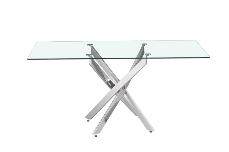 Table en verre pieds chromés "Lasi" - Image 3
