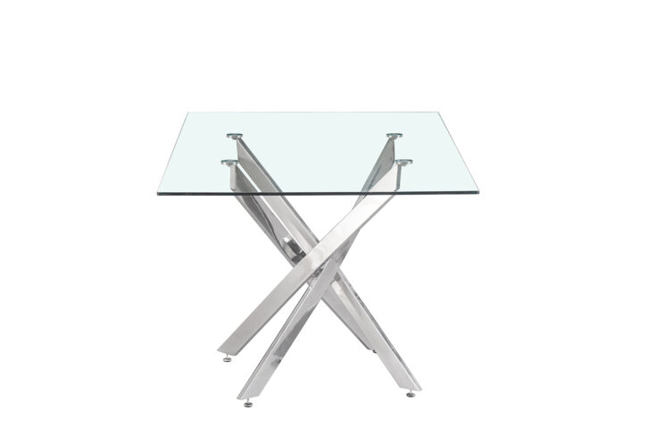 Table en verre pieds chromés "Lasi" - Image 4