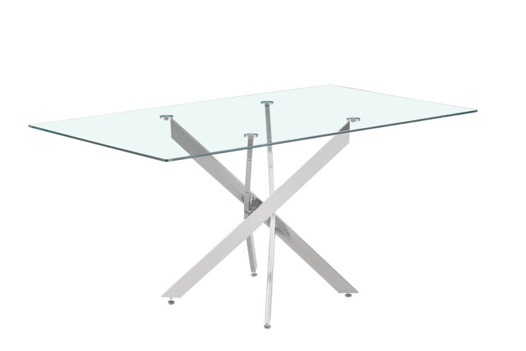 Table en verre pieds chromés "Lasi" - Image 5