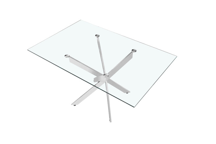 Table en verre pieds chromés "Lasi" - Image 6