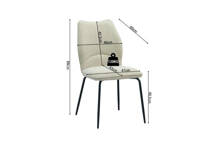 Chaise en tissu "Lara" - Image 13