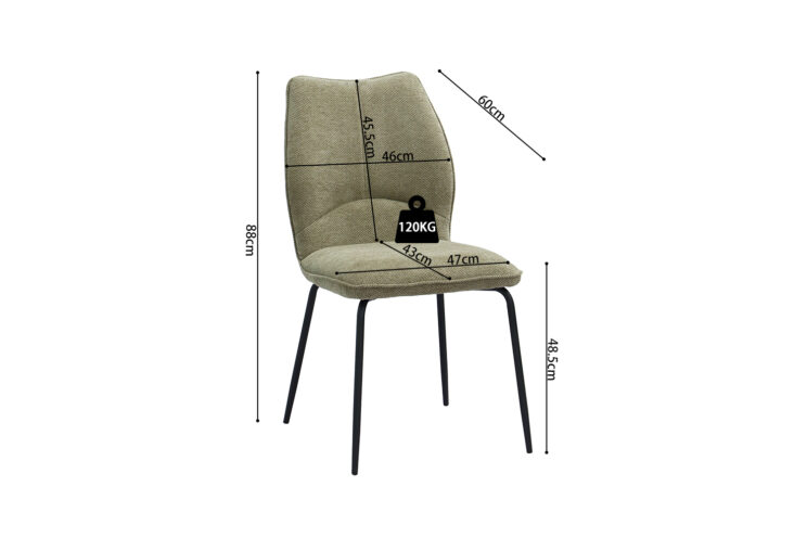 Chaise en tissu "Lara" - Image 12