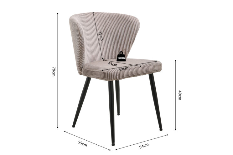 Chaise en velours côtelé "Tornado" - Image 9