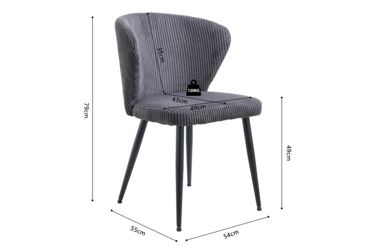 Chaise en velours côtelé "Tornado" - Image 9