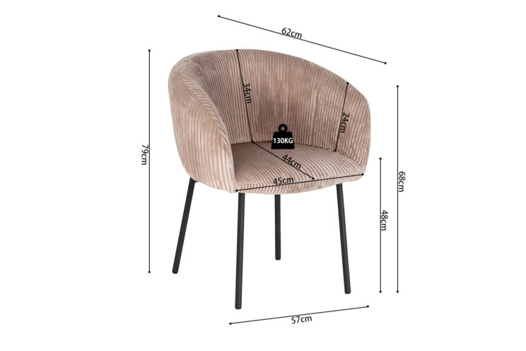 Chaise en velours côtelé "Sevilla" - Image 10
