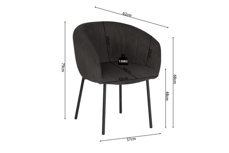 Chaise en velours côtelé "Sevilla" - Image 10