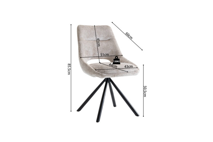Chaise en tissu "Dante" - Image 9