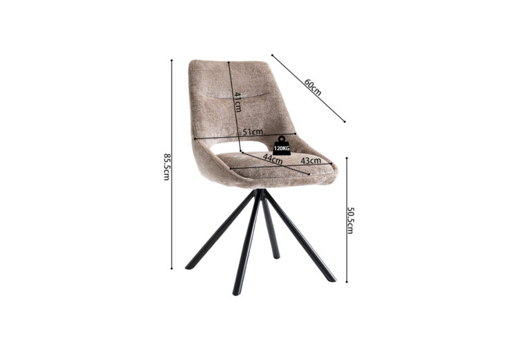 Chaise en tissu "Dante" - Image 9