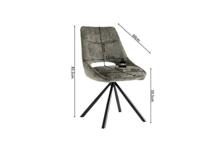 Chaise en tissu "Dante" - Image 9