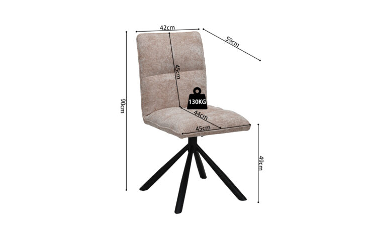Chaise pivotante en tissu "Jack" - Image 9