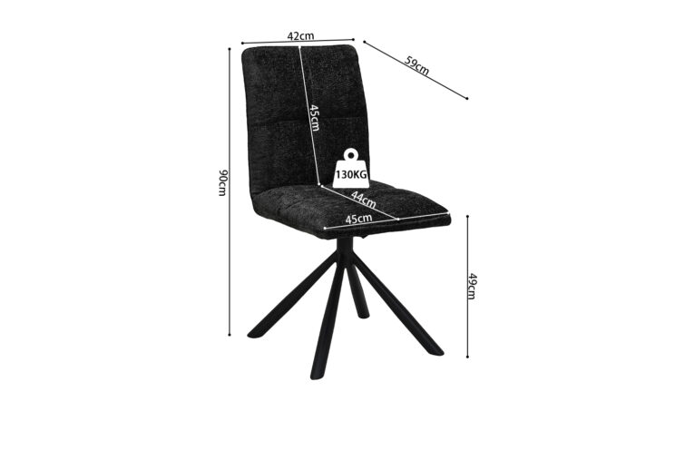 Chaise pivotante en tissu "Jack" - Image 9