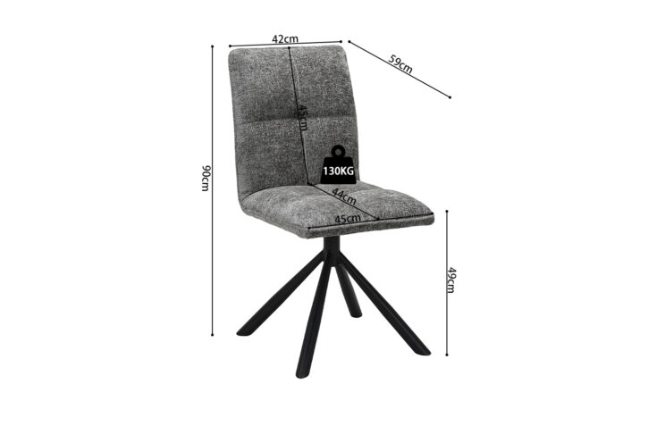 Chaise pivotante en tissu "Jack" - Image 9