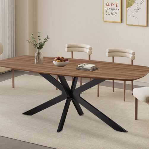 Table 'Aziz' 200 cm ovale Décor Chêne Ancien