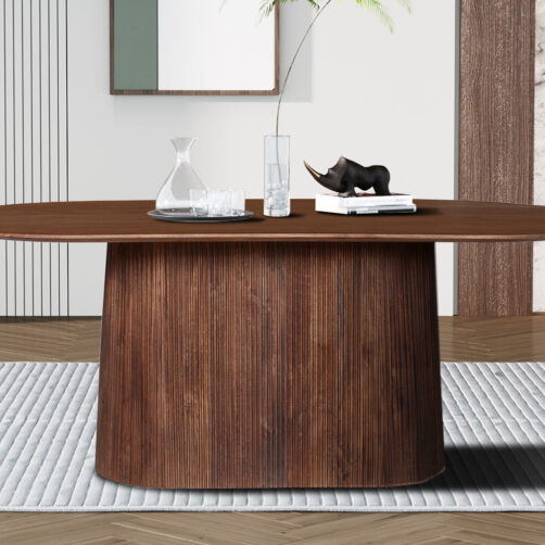 Table 'Miguel' 200 cm Ovale en bois de mangue brun clair (2c)