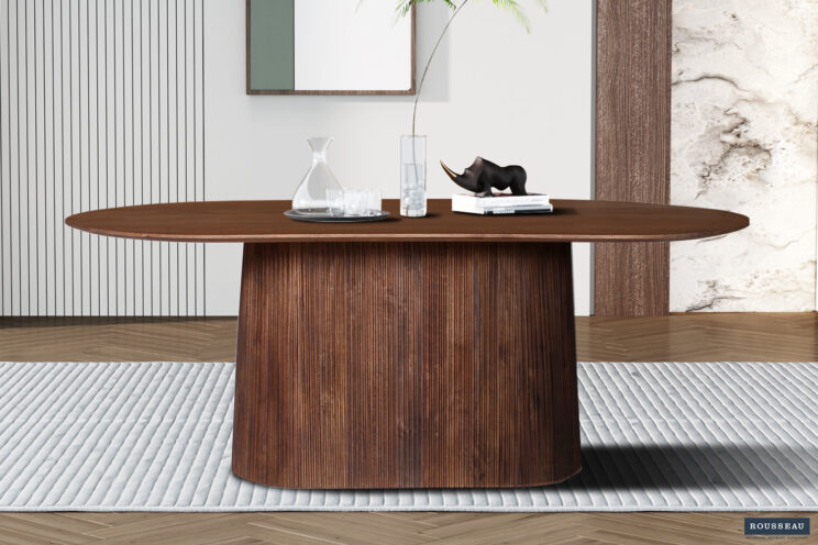 Table 'Miguel' 200 cm Ovale en bois de mangue brun clair (2c)