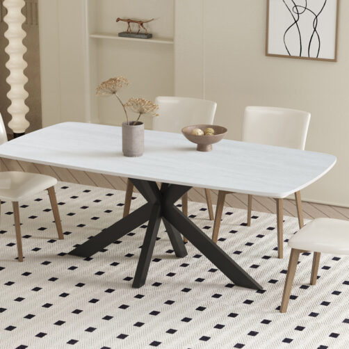 Table 'Apollo' 180 cm ovale en pierre baroque gris danois