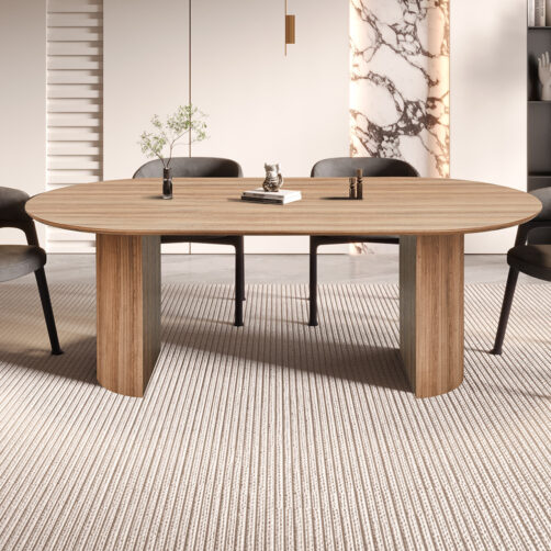 Table 'Lagos' 220 cm ovale décor chêne ancien