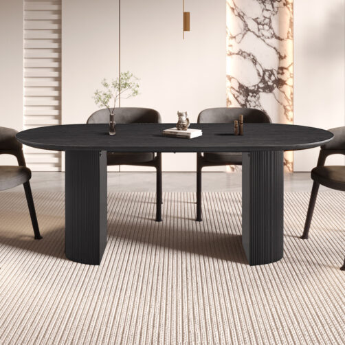 Table 'Lagos' 200 cm Ovale Décor Brun Foncé