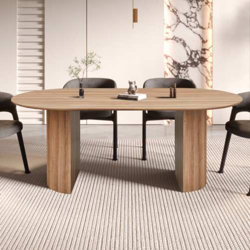 Table 'Lagos' 200 cm ovale décor chêne ancien